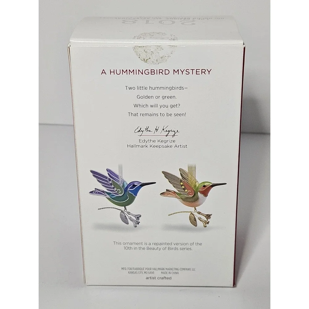 Hallmark Keepsake 2018 Hummingbird Surprise Mystery Box Christmas Ornament